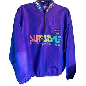 Fantastic Iridescent Purple Surf Style Vintage Windbreaker, One Size